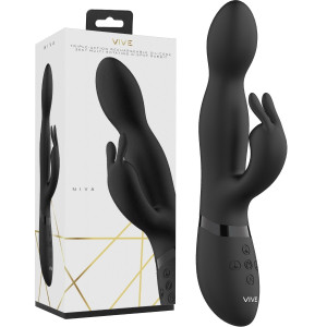 Shots Niva - 360degrees Rabbit - Wibrator z króliczkiem z funkcją rotacji, USB Czarny