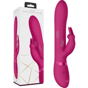 Shots Amoris - Stimulating Beads Rabbit - Wibrator z króliczkiem z funkcją pulsacji, USB Różowy Silikonowy