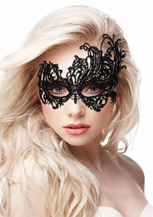 Shots Royal Black Lace Mask - Elegancka maska, Czarna