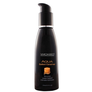 Lubrykant smakowy karmelowy Lubrykant na bazie wody - AQUA SALTED CARAMEL 120 ML - o smaku karmelowym- WICKED
