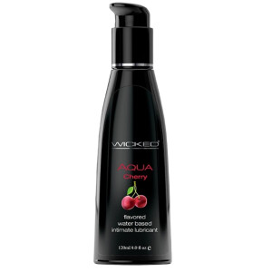 Lubrykant smakowy wiśniowy Lubrykant na bazie wody - AQUA  CHERRY FLAVORED 120 ML - o smaku wiśnowym - WICKED