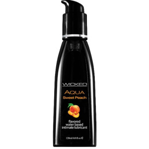 Lubrykant smakowy brzoskwiniowym - AQUA SWEET PEACH 120 ML - na bazie wody - WICKED