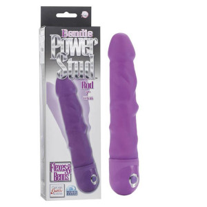 Calexotics BENDIE POWER STUD ROD Realistyczny wibrator na baterie, TPE Fioletowy