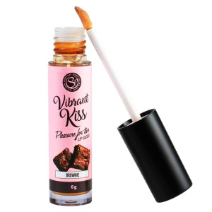 Błyszczyk smakowy do seksu oralnego - LIP GLOSS VIBRANT KISS - BROWNIE - Secret Play