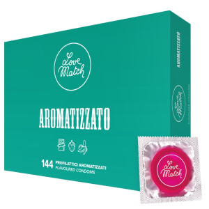Prezerwatywy smakowe - Arromatizato - 144 sztuk - lateksowe - Love Match