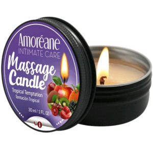 Świeca do masażu - 30ml - o zapachu owoców tropikalnych - Amoreane