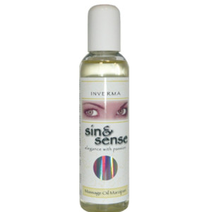 Olejek do masażu erotycznego - Sin&sense 150 ml - o smaku i zapachu marcepanu - Inverna