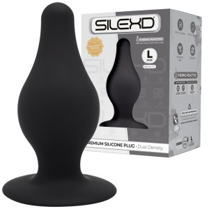 SD. Plug Model 2 L Klasyczny korek analny, Czarny Silikonowy