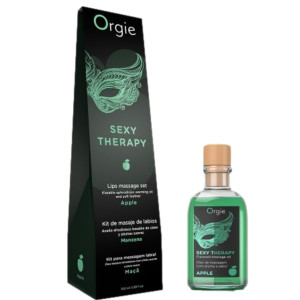 Zestaw do masażu - LIPS MASSAGE KIT APPLE - 100 ML - aromat jabłkowy - Orgie