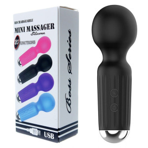Boss Series Mini masażer Wand, USB Czarny Silikonowy