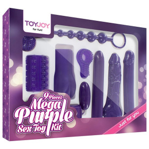 ToyJoy MEGA PURPLE SEX TOY KIT Zestaw gadżetów erotycznych - 9 szt., Fioletowe