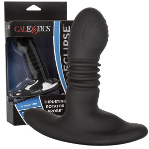 Calexotics Eclipse Thrusting Probe Dyskretny masażer prostaty z funkcją rotacji i pulsacji, USB Czarny Silikonowy