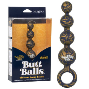 Calexotics Butt Balls Booty Beads Progresywny korek analny z uchwytem, Silikonowy