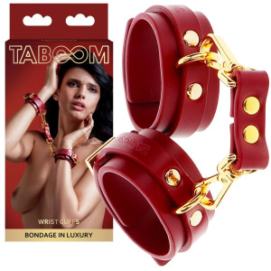 Wrist Cuffs Eleganckie kajdanki do zniewolenia, Czerwone