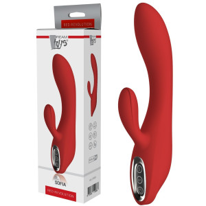 Dream Toys RED REVOLUTION SOFIA Wibrator z króliczkiem, USB Czerwony