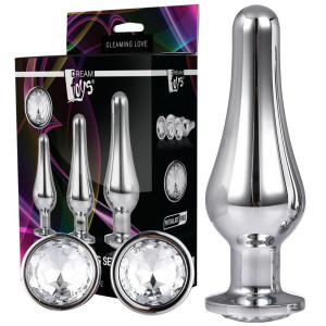 Dream Toys GLEAMING LOVE PLEASURE Zestaw korków analnych, Aluminium