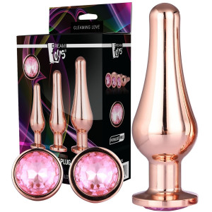 Dream Toys GLEAMING LOVE PLEASURE SET ROSE GOLD Zestaw korków analnych, Aluminum