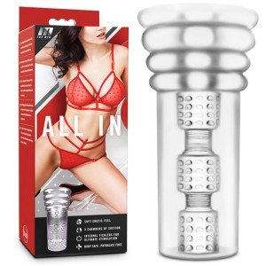 Blush M FOR MEN ALL IN CLEAR Masturbator z wypustkami, przezroczysty