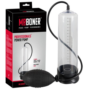 Mister Boner Professionals Power Pump - Klasyczna pompka do penisa z gruszką, Przezroczysta