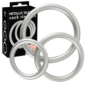 You2Toys Metallic Silicone Cock Zestaw pierścieni uciskowych na penisa