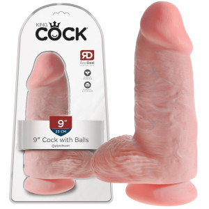 King Cock Chubby Light Realistyczne grube dildo z jądrami i przyssawką, PVC Cieliste