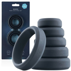 Boners 6-Piece Cock Ring Set Zestaw pierścieni uciskowych, Szare