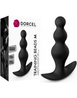 Dorcel TRAINING BEADS M Progresywny korek analny - dyskretny, Czarny Silikonowy