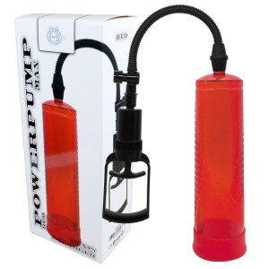 Boss Series Powerpump MAX - Klasyczna pompka do penisa, Czerwona