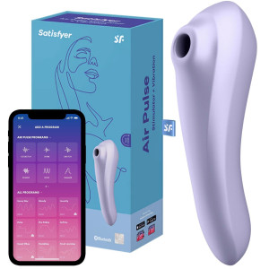 Satisfyer Dual Pleasure (Mauve) - Nowoczesny stymulator łechtaczki - ciśnieniowy, USB Fioletowy