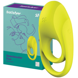 Satisfyer Spectaculat Duo - Wibrujący pierścień erekcyjny, USB Żółty