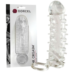 Dorcel Mr. ORGASM Nakładka na penisa z wypustkami i opaską na jądra, Przezroczyste