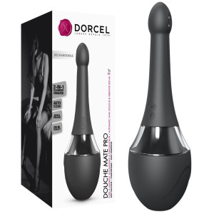 DOUCHE MATE PRO - Gruszka do lewatywy i wibrator 2w1, USB Czarny - Dorcel