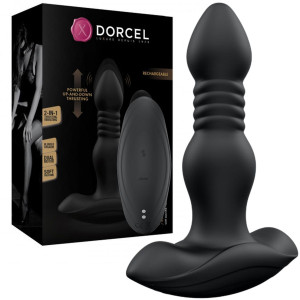 Dorcel DEEP STORMER Wibrujący korek analny z funkcją ruchów posuwistych, USB Czarny