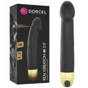 Wibrator punktu g dopochwowy Real silikonowy czarny 22,0 cm wodoodporny Marc Dorcel