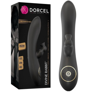 Dorcel DIVINE RABBIT Wibrator z ciśnieniowym króliczkiem, USB Czarny Silikonowy