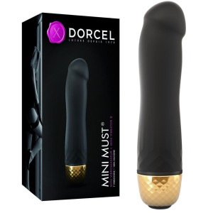 Czarny wibrator silikonowy Mini Must złoty 12 cm klasyczny model na baterie Marc Dorcel