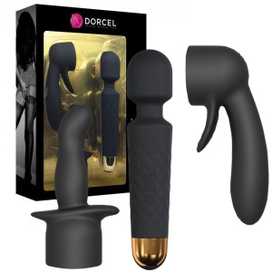 Dorcel KIT WANDERFUL Wielofunkcyjny masażer z wymiennymi końcówkami, Czarny
