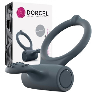 Dorcel POWER CLIT + Wibrująćy pierścień na penisa, USB Czarny