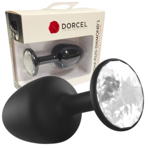 Dorcel GEISHA PLUG DIAMOND L Klasyczny korek analny z diamencikiem, Czarny Silikonowy