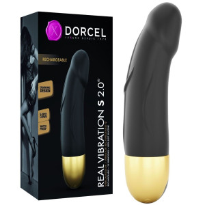 Dorcel REAL VIBRATION S BLACK & GOLD 2.0 - RECHARGEABLE Wibrator do punktu G, USB Czarny