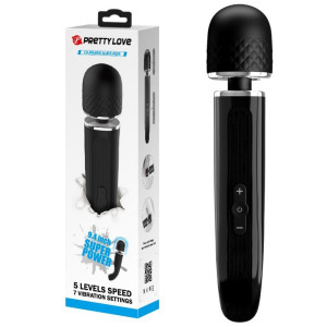 PRETTY LOVE - 9,4 inch SUPER POWER Masażer Wand, USB Czarny