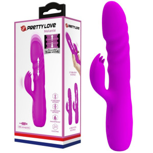Wibrator posuwisty dopochwowy Melanie Fiolet silikonowy fioletowy 20,5 cm Pretty Love