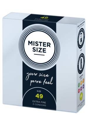 Prezerwatywy lateksowe - 49 mm Condoms 3 sztuki - ultracienkie - MISTER SIZE