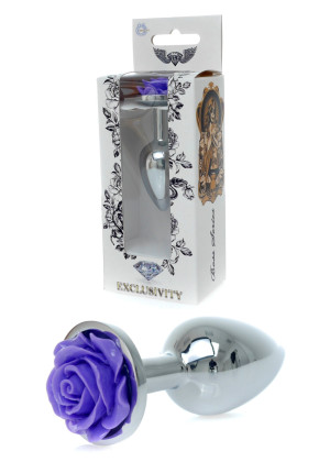 Boss Series  PLUG ROSE - korek analny z różyczką, Stal nierdzewna