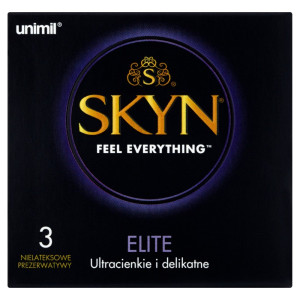 Prezerwatywy nie lateksowe - SKYN ELITE - 3 szt - ultra cienkie, nawilżone - UNIMIL