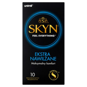 Prezerwatywy nielateksowe - SKYN EXTRA WET - 10 sztuk - dodatkowe nawilżenie - UNIMIL