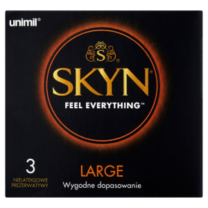 Prezerwatywy lateksowe - SKYN LARGE - 3 sztuki - duży rozmiar 56 mm - UNIMIL