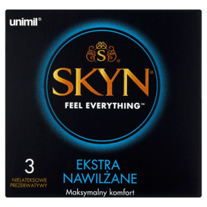 Prezerwatywy nielateksowe - SKYN EXTRA WET - 3 sztuki - dodatkowe nawilżenie - UNIMIL