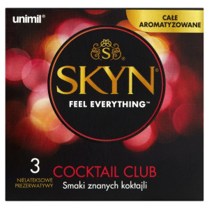 Prezerwatywy lateksowe - SKYN Cocktail Club - 3 sztuki - smakowe - Unimil