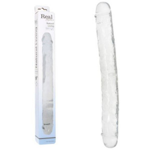 Real Rapture Double Treasure L Realistyczne dwustronne dildo, Przezroczyste